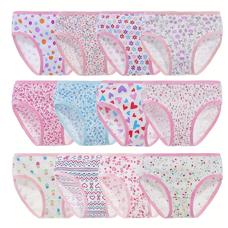 Multi Pack Underwear - Multi-Pack 3/6/12Pieces Floral Baby Girls Briefs