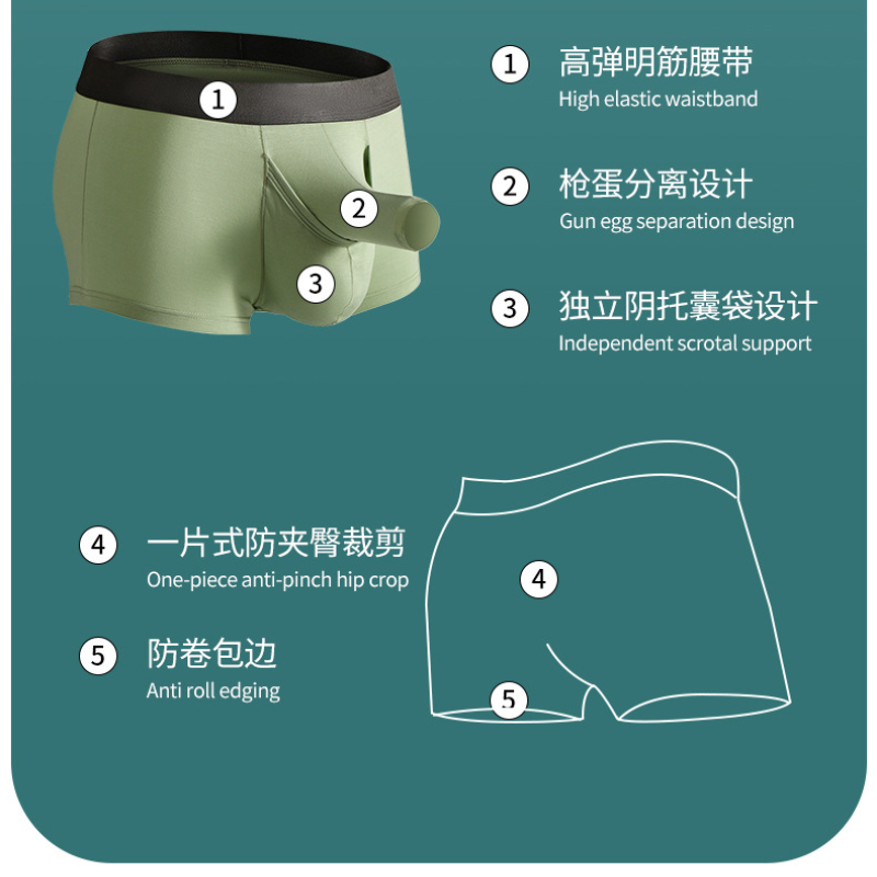 Bamboo Fiber Trunk - Bamboo Fiber Boxers Shorts Men Dual