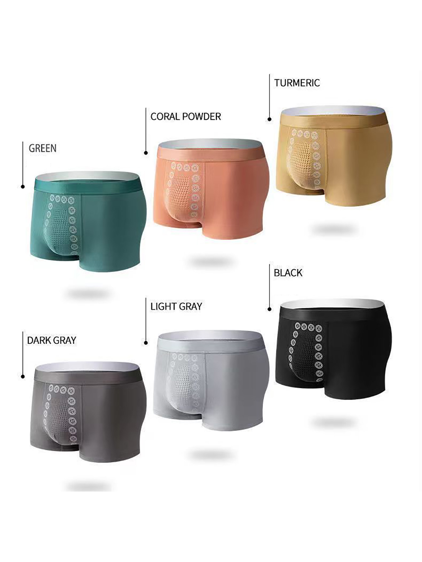 Multi Pack Underwear - 6-pack Men's Underwear Solid Color Casual