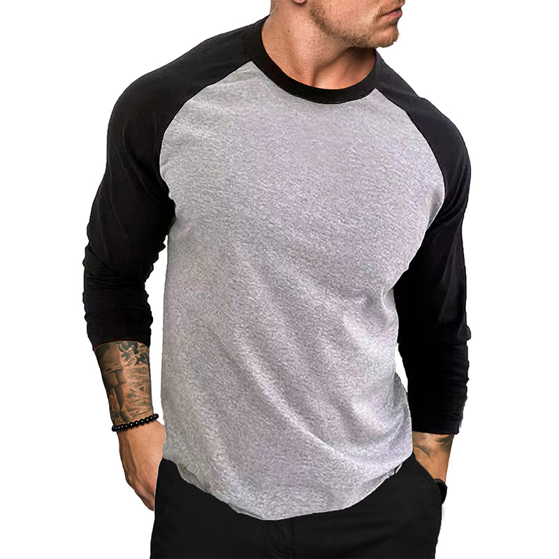 Undershirt Crew Neck - Men's Crew Neck Long Sleeve T‑Shirt,