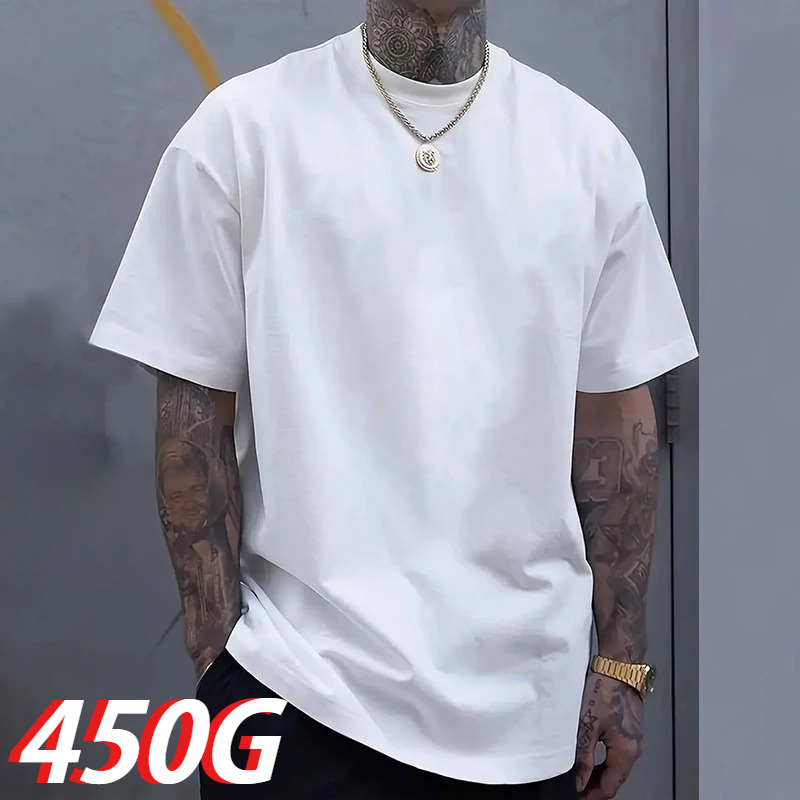 Black 450g Heavyweight Cotton  - Undershirt Crew Neck recensie en prijs