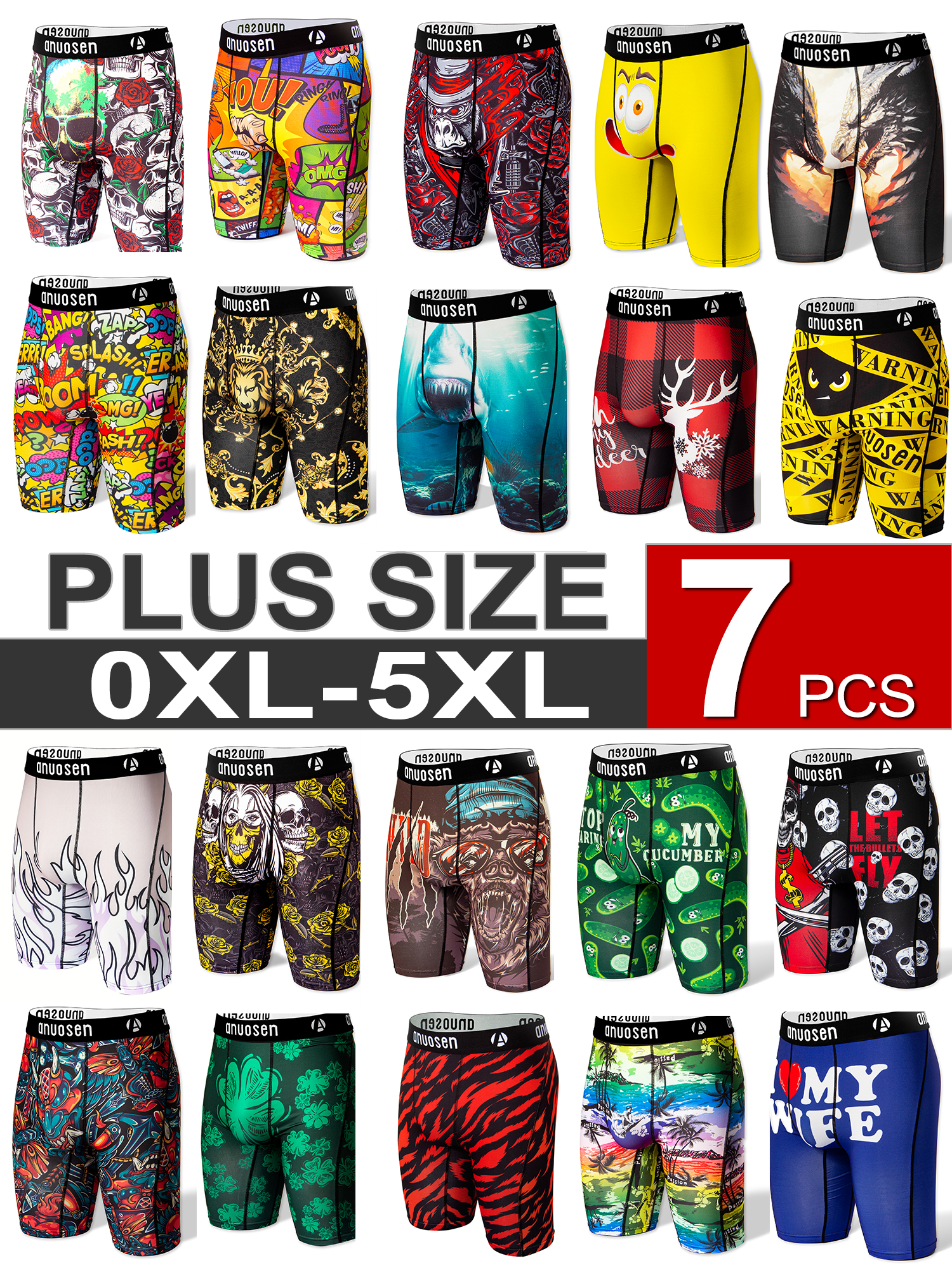Large Size Random 7-Piece Pack - Multi Pack Underwear recensie en prijs