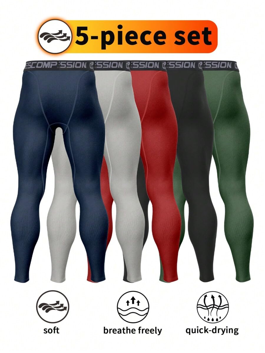 5pcs Men's Fitness Compression - Compression Long Pant recensie en prijs