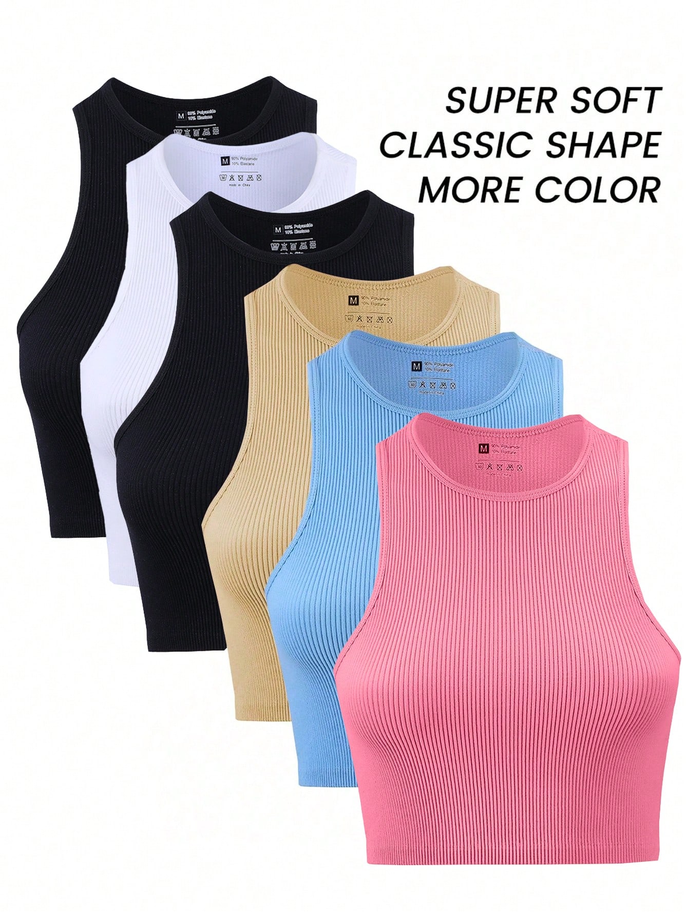 6Pcs Seamless Ribbed Workout C - Tank Top Ribbed recensie en prijs